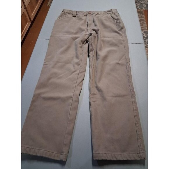 Coleman Mens Khaki Workwear Pants 36x32 Durable Cotton Blend With Pockets - Picture 1 of 7
